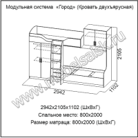 Кровать двухъярусная Город (SV мебель)